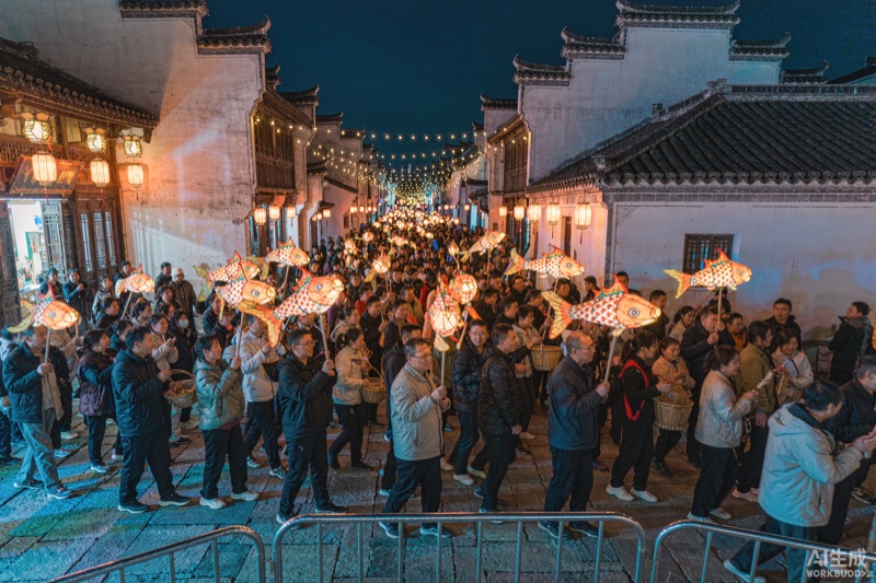 徽州古村鱼灯夜巡