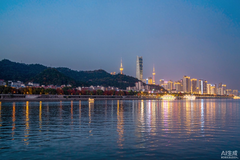 湘西山水与古城夜色