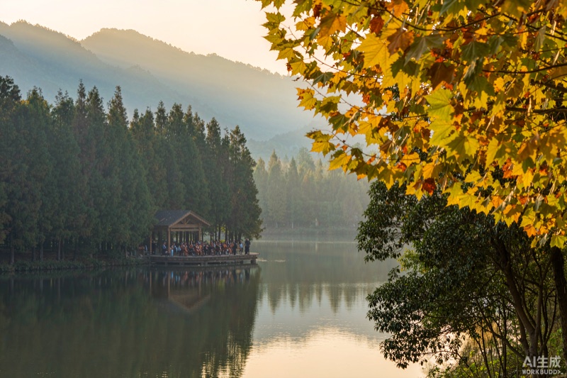 庐山如琴湖秋色与林间音乐会