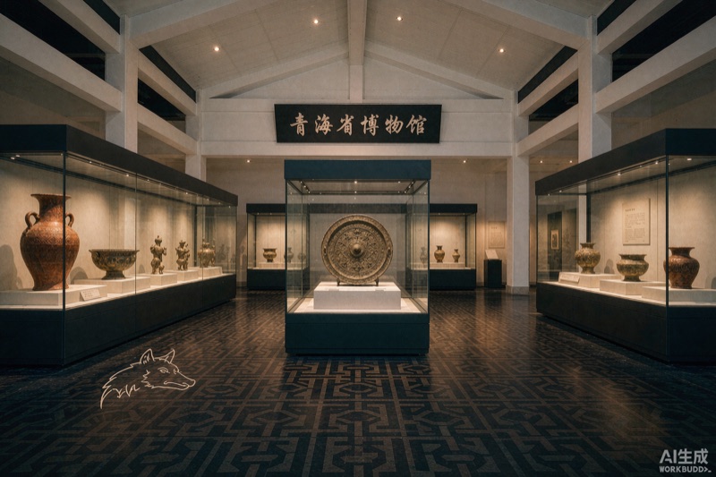 青海省博物馆展厅与彩陶器物意象