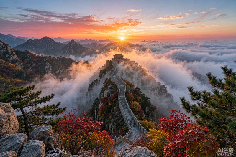 泰山秋色　AI生成示意图